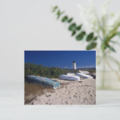 vuurtoren van Edgartown en strand Briefkaart (Staand voorkant)