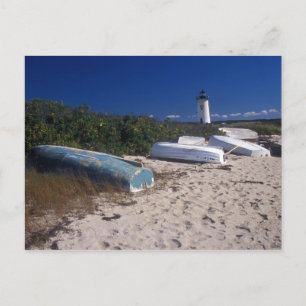 vuurtoren van Edgartown en strand Briefkaart