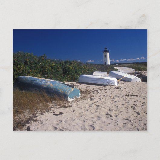 vuurtoren van Edgartown en strand Briefkaart (Voorkant)