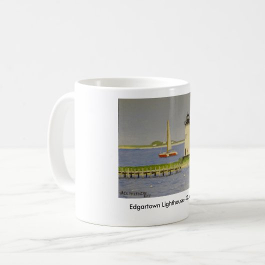 vuurtoren van Edgartown - Uitgaand Koffiemok (Voorkant links)
