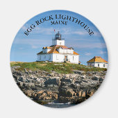 vuurtoren van Egg Rock, Bar Harbour Maine Round Ma Magneet (Voorkant)