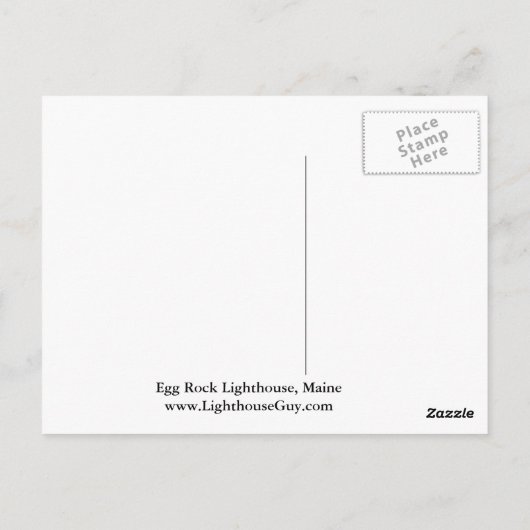 vuurtoren van Egg Rock, Briefkaart van Bar Harbour (Achterkant)