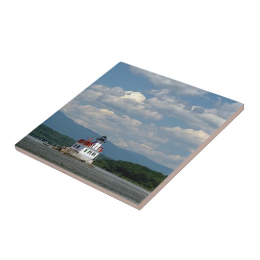 vuurtoren van Esopus op de rivier de Hudson Tegeltje (Zijkant)