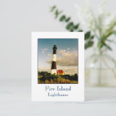 Vuurtoren van Fire Island bij Sunset Briefkaart (Staand voorkant)