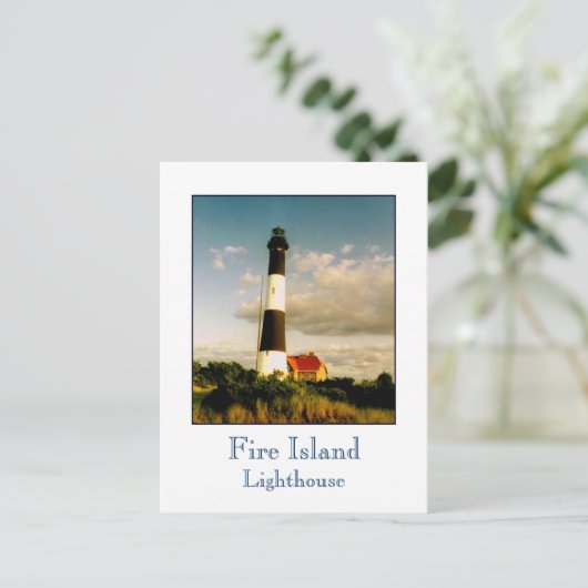 Vuurtoren van Fire Island bij Sunset Briefkaart (Staand voorkant)