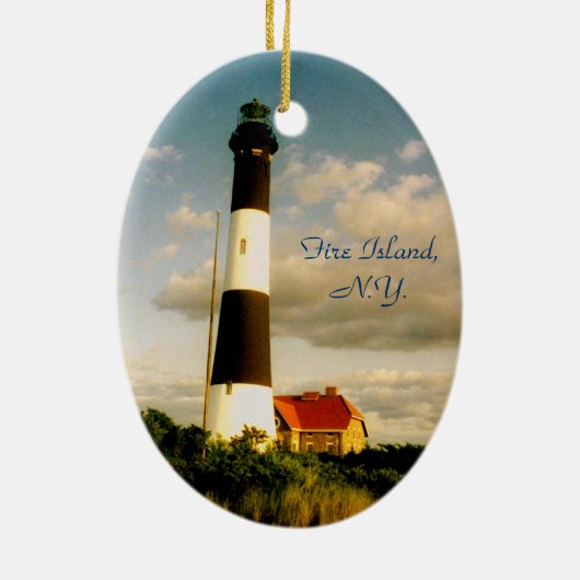Vuurtoren van Fire Island bij Sunset Ornament (Achterkant)