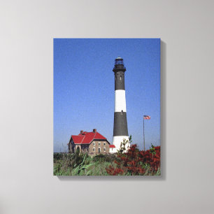 Vuurtoren van Fire Island Canvas Afdruk