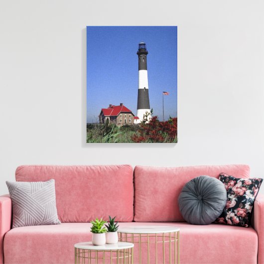 Vuurtoren van Fire Island Canvas Afdruk (Insitu (Woonkamer))