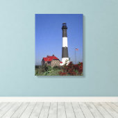 Vuurtoren van Fire Island Canvas Afdruk (Insitu (Houten vloer))
