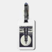 Vuurtoren van Fire Island New York Moon Bagagelabel (Achterkant verticaal)