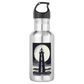 Vuurtoren van Fire Island New York Moon Waterfles (Voorkant)