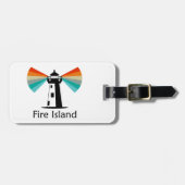 Vuurtoren van Fire Island Rainbow Bagagelabel (Voorkant horizontaal)