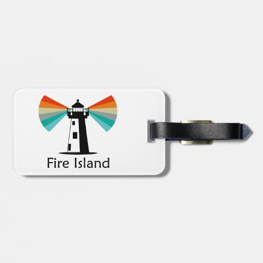 Vuurtoren van Fire Island Rainbow Bagagelabel (Achterkant horizontaal)