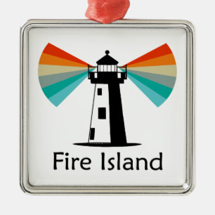 Vuurtoren van Fire Island Rainbow Metalen Ornament
