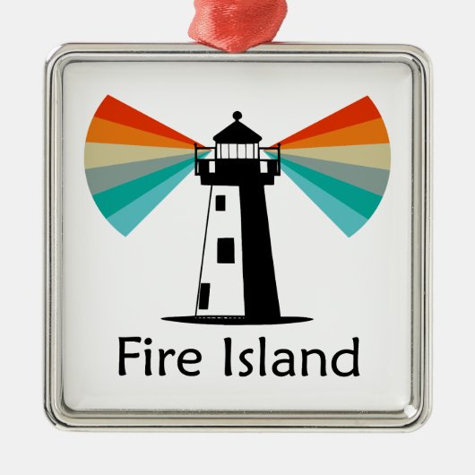 Vuurtoren van Fire Island Rainbow Metalen Ornament (Voorkant)