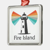 Vuurtoren van Fire Island Rainbow Metalen Ornament (Links)