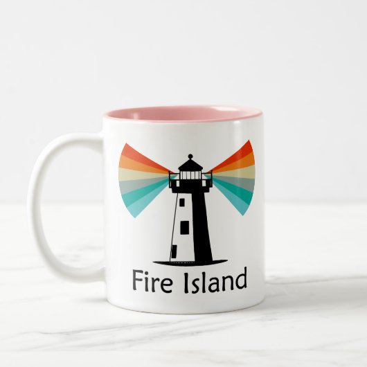 Vuurtoren van Fire Island Rainbow Tweekleurige Koffiemok (Links)