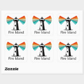 Vuurtoren van Fire Island Rainbow Vierkante Sticker (Vel)
