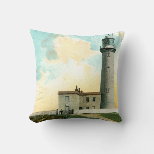 vuurtoren van Flamborough (1900) Throw Cushion Kussen (Voorkant)