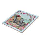 vuurtoren van Floral Noon Tegeltje (Zijkant)