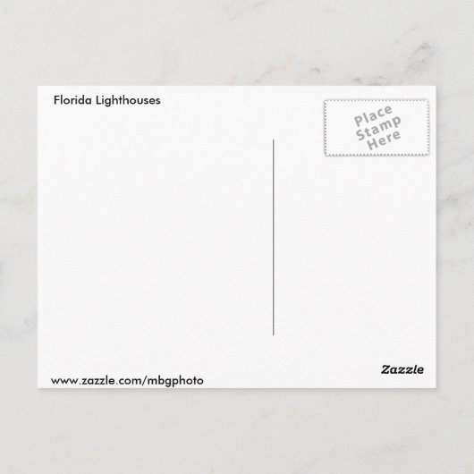 Vuurtoren van Florida Briefkaart (Achterkant)