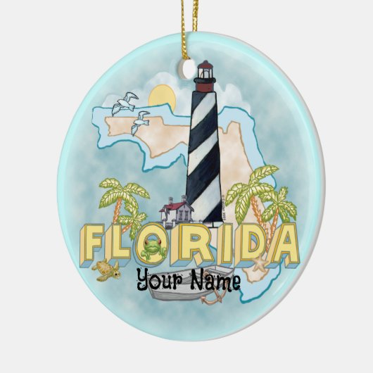 Vuurtoren van Florida Keramisch Ornament (Links)