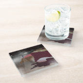 vuurtoren van Foggy Glazen Onderzetter (Schuin)