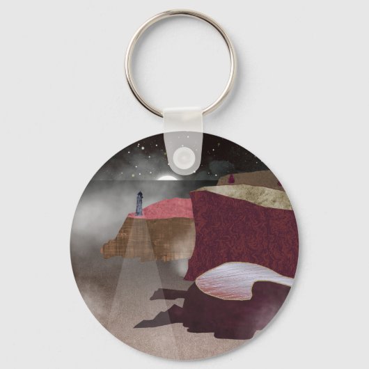 vuurtoren van Foggy Sleutelhanger (Voorkant)