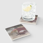 vuurtoren van Foggy Stenen Onderzetter (Zijkant)