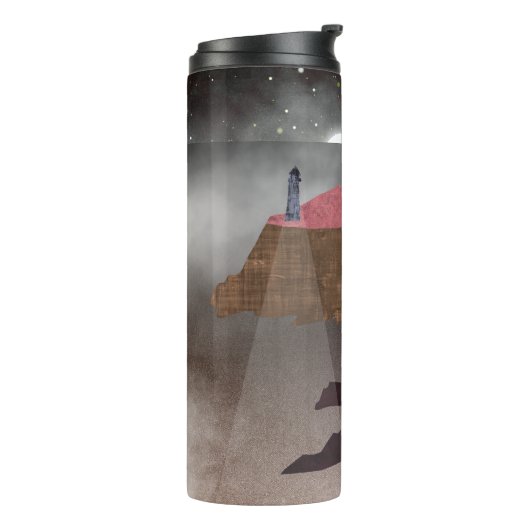 vuurtoren van Foggy Thermosbeker (Gedraaid links)