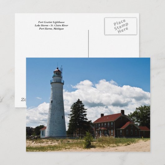 vuurtoren van Fort Gratiot Briefkaart (Voorkant / Achterkant)