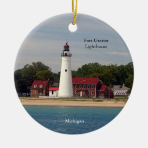 Vuurtoren van Fort Gratiot, dubbelzijdig versierd Keramisch Ornament