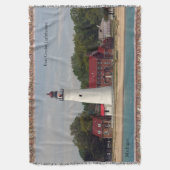 vuurtoren van Fort Gratiot, geweven deken (Voorkant Verticaal)