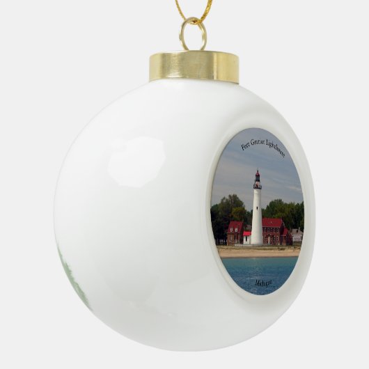 vuurtoren van Fort Gratiot Keramische Bal Ornament (Links)