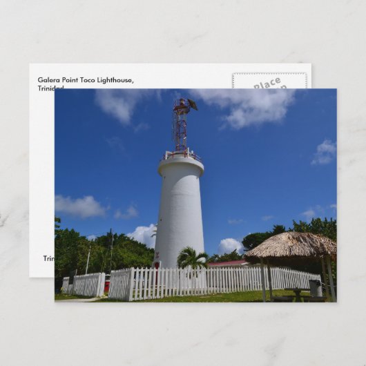 vuurtoren van Galera Point Toco, Trinidad Briefkaart (Voorkant / Achterkant)