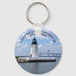 Vuurtoren van geiteneiland, Rhode Island Round Key Sleutelhanger