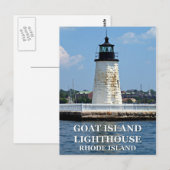 Vuurtoren van Goat Island, Briefkaart van Rhode Is (Voorkant / Achterkant)