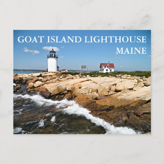 Vuurtoren van Goat Island, Maine Briefkaart (Voorkant)
