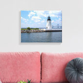 Vuurtoren van Goat Island, schilderachtige schilde Canvas Afdruk (Insitu (Woonkamer))
