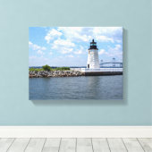 Vuurtoren van Goat Island, schilderachtige schilde Canvas Afdruk (Insitu (Houten vloer))