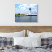 Vuurtoren van Goat Island, schilderachtige schilde Canvas Afdruk (Insitu (Slaapkamer))