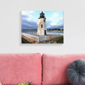 Vuurtoren van Goat Island, schilderachtige schilde Canvas Afdruk (Insitu (Woonkamer))