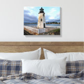 Vuurtoren van Goat Island, schilderachtige schilde Canvas Afdruk (Insitu (Slaapkamer))