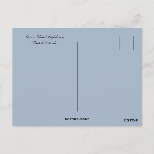Vuurtoren van Green Island in British Columbia Briefkaart (Achterkant)