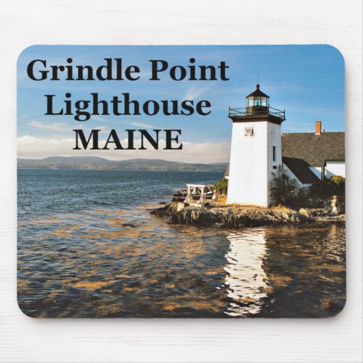 vuurtoren van Grindle Point, Maine Mousepad Muismat (Voorkant)