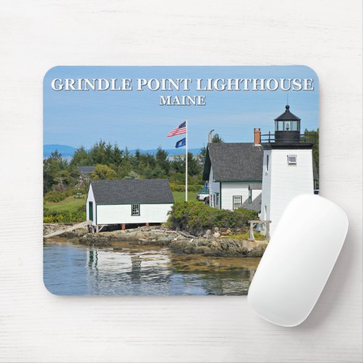 vuurtoren van Grindle Point, Maine Mousepad Muismat (Met muis)