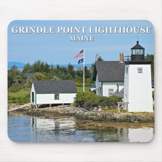 vuurtoren van Grindle Point, Maine Mousepad Muismat (Voorkant)