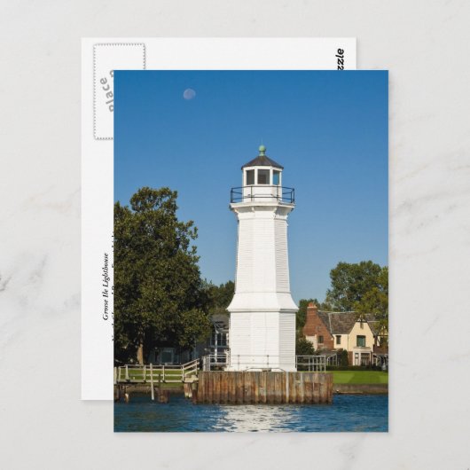 vuurtoren van Grosse Ile Briefkaart (Voorkant / Achterkant)