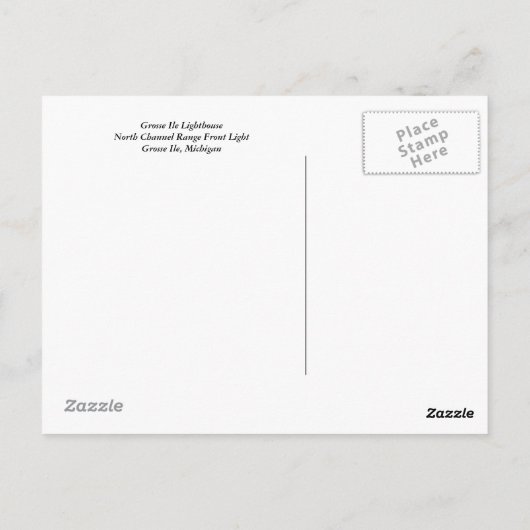 vuurtoren van Grosse Ile Briefkaart (Achterkant)