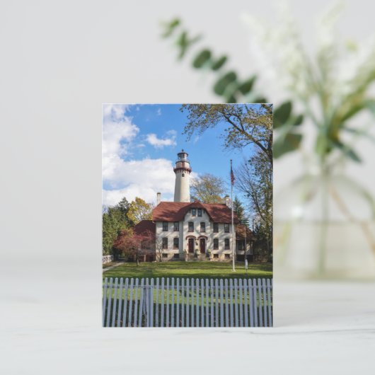 vuurtoren van Grosse Point in Evanston, IL Briefkaart (Staand voorkant)
